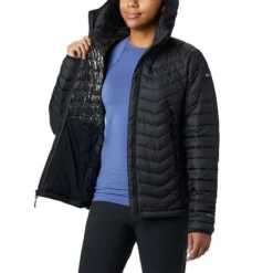 Columbia Women's Powder Lite™ Hooded Jacket Black -Sports Clothing Store 1699071 011 a3 presethigh res jpeg 300 dpi
