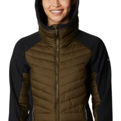 Columbia Women's Powder Lite™ Hybrid Hooded Jacket Olive Green / Black -Sports Clothing Store 2007761 319 a2 presethigh res jpeg 300 dpi