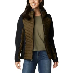 Columbia Women's Powder Lite™ Hybrid Hooded Jacket Olive Green / Black -Sports Clothing Store 2007761 319 a5 presethigh res jpeg 300 dpi