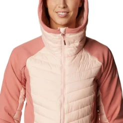Columbia Women's Powder Lite™ Hybrid Hooded Jacket Peach Blossom / Dark Coral 4 Columbia Women's Powder Lite™ Hybrid Hooded Jacket Peach Blossom / Dark Coral -Sports Clothing Store 2007761 890 a2 presethigh res jpeg 300 dpi