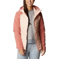 Columbia Women's Powder Lite™ Hybrid Hooded Jacket Peach Blossom / Dark Coral 2 Columbia Women's Powder Lite™ Hybrid Hooded Jacket Peach Blossom / Dark Coral -Sports Clothing Store 2007761 890 a5 presethigh res jpeg 300 dpi