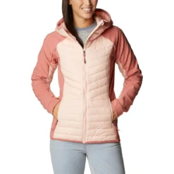 Columbia Women's Powder Lite™ Hybrid Hooded Jacket Peach Blossom / Dark Coral