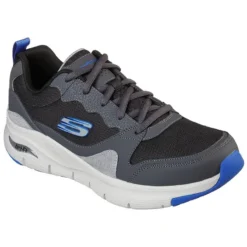 Skechers Men's Arch Fit Overlay Trainers Black / Grey -Sports Clothing Store 232204 bkgy large