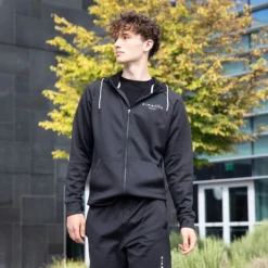 Sports Clothing Store 2 Men's Nathan Technical Fleece Full Zip Top Black / Silver