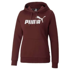 Puma Women's Essentials Logo Hoodie Aubergine