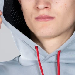 Men's Cody Hybrid Pullover Hoodie Grey / Black / Red 2 Men's Cody Hybrid Pullover Hoodie Grey / Black / Red -Sports Clothing Store am3a0422