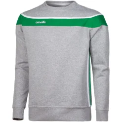 Men's Auckland Fleece Crew Neck Sweatshirt Grey / Green / White
