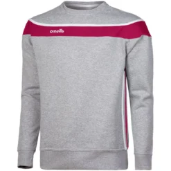 Men's Auckland Fleece Crew Neck Sweatshirt Sweatshirt Grey / Maroon / White