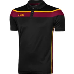 Men's Auckland Polo Shirt Black / Maroon / Amber