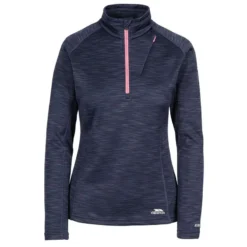 Trespass Women's Fairford Half Zip Fleece Top Navy Marl