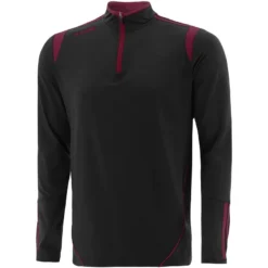 Men's Loxton Brushed Half Zip Top Black / Maroon