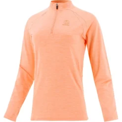 Women's Madison Brushed Half Zip Top Orange