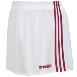 Mourne Shorts White / Maroon