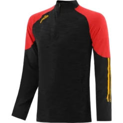 Men's Oslo Brushed Half Zip Top Black / Red / Amber