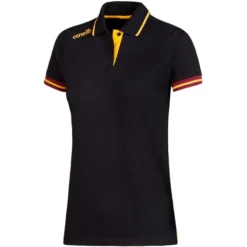 Women's Portugal Cotton Polo Shirt Black / Maroon / Amber