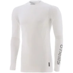 Men's Pro Body III Fleece Lined Poly Elastane Baselayer Top White / Silver