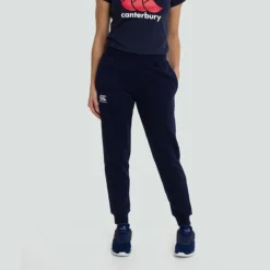 Canterbury Women's Tapered Cuffed Fleece Bottoms Navy