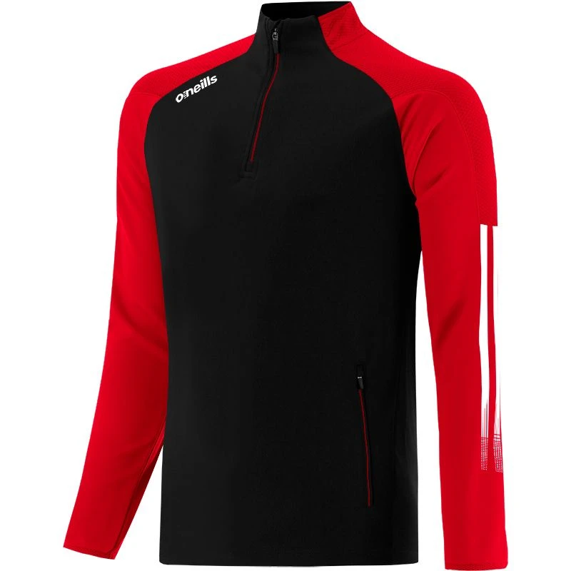 Men's Reno Squad Half Zip Top Black / Red / White Men's Reno Squad Half Zip Top Black / Red / White -Sports Clothing Store reno 030 3 gen bkrdwh adlt p1 1