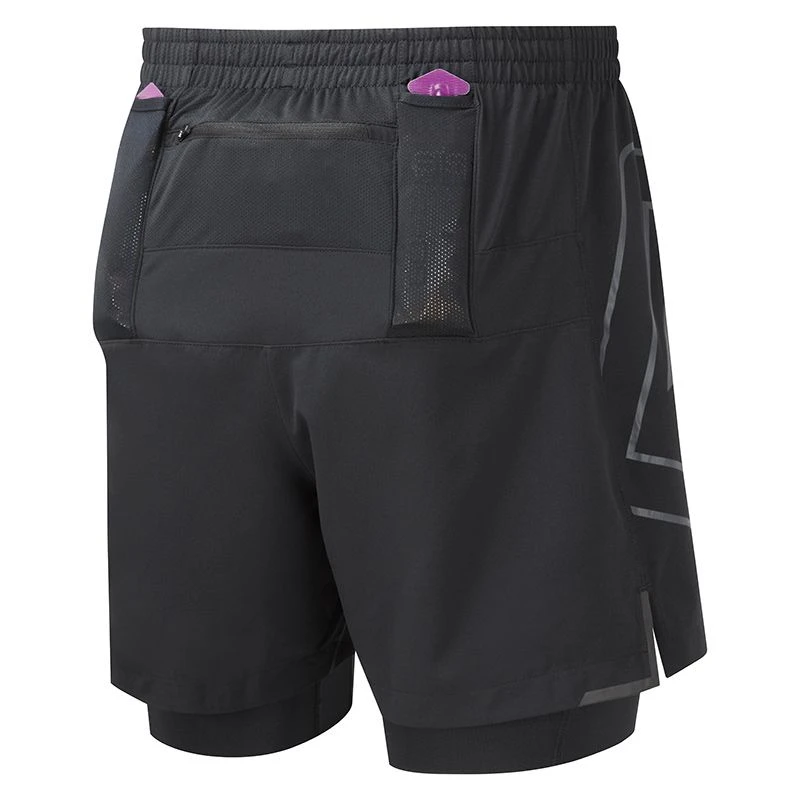 Ronhill Men's Tech Marathon Twin Short Black Ronhill Men's Tech Marathon Twin Short Black -Sports Clothing Store rh 005437 r009 all black mens tech marathon twin short back