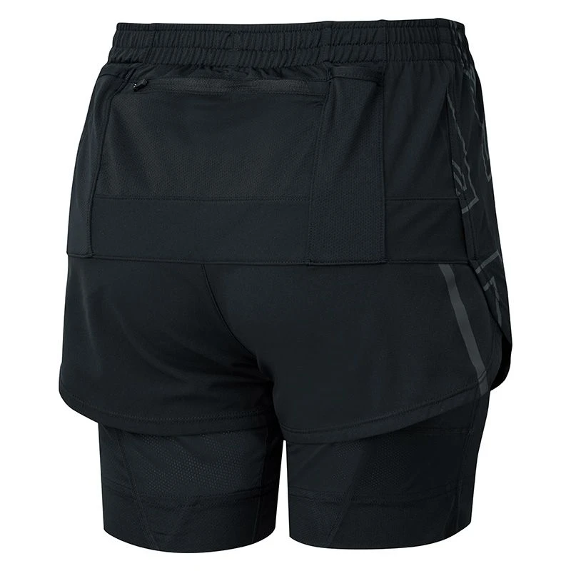 Ronhill Women's Tech Marathon Twin Short All Black Ronhill Women's Tech Marathon Twin Short All Black -Sports Clothing Store rh 005462 wmns tech marathon twin short r009 all black back