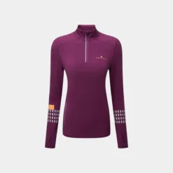 Ronhill Women's Tech Afterhours Half Zip Top Grape / Mango Reflectice
