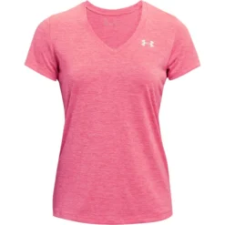 Under Armour Women's Tech™ SS V-Neck Twist T-Shirt Cerise / Pink Lemonade / Metallic Silver