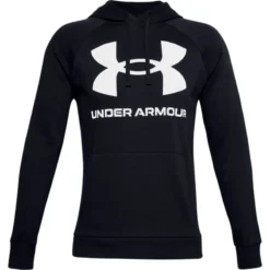 Under Armour Men's UA Rival Fleece Big Logo Hoodie Black / Onyx White -Sports Clothing Store s7.ps1357093 001 hf