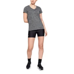 Under Armour Women's Tech™ SS V-Neck Twist T-Shirt Black / Metallic Silver