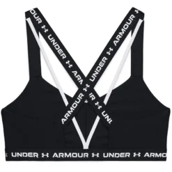 Under Armour Women's Cross Back Low Sports Bra Black / White -Sports Clothing Store s7.v5 1361033 001 ldb sl