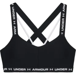 Under Armour Women's Cross Back Low Sports Bra Black / White -Sports Clothing Store s7.v5 1361033 001 ldf sl