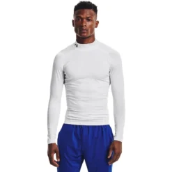 Under Armour Men's HeatGear® Armour Mock Long Sleeve Top White / Black