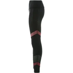 Women's Savannah 7/8 Length Tights Black / Burgundy -Sports Clothing Store savannah 176 7 8 lenght tights blk blk mesh burgundy foxglove 4