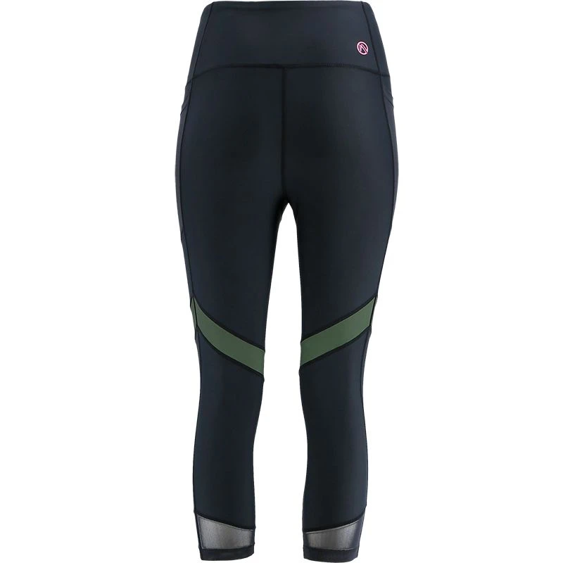 Women's Savannah Capri Leggings Black / Green Women's Savannah Capri Leggings Black / Green -Sports Clothing Store savannah52 capri pant blk mesh khaki pink 3